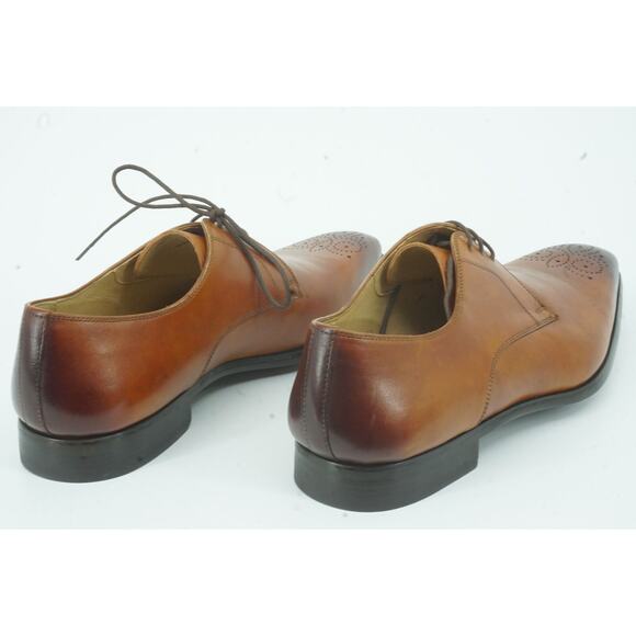 Magnanni Samuel Perforated Toe Oxford Derby Dress Shoes Size 8.5 Brown $395 main image 4